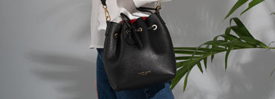 The Eliza Bucket bag - Leather crossbody all season purse 100% Made in  Italy - Teddy Blake – Tagged eliza