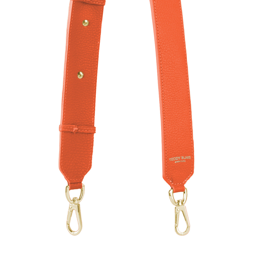 Stampato Leather Wide Strap - Orange