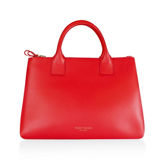 Brand New: Teddy Blake Leather Handbag 'Bella Vitello 15" - Black/Red