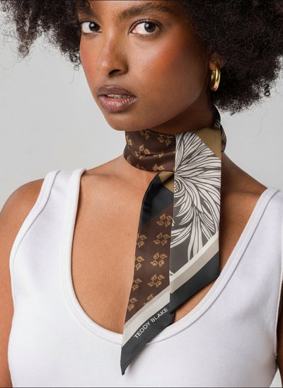 Silk Bag Tie - Dark Brown