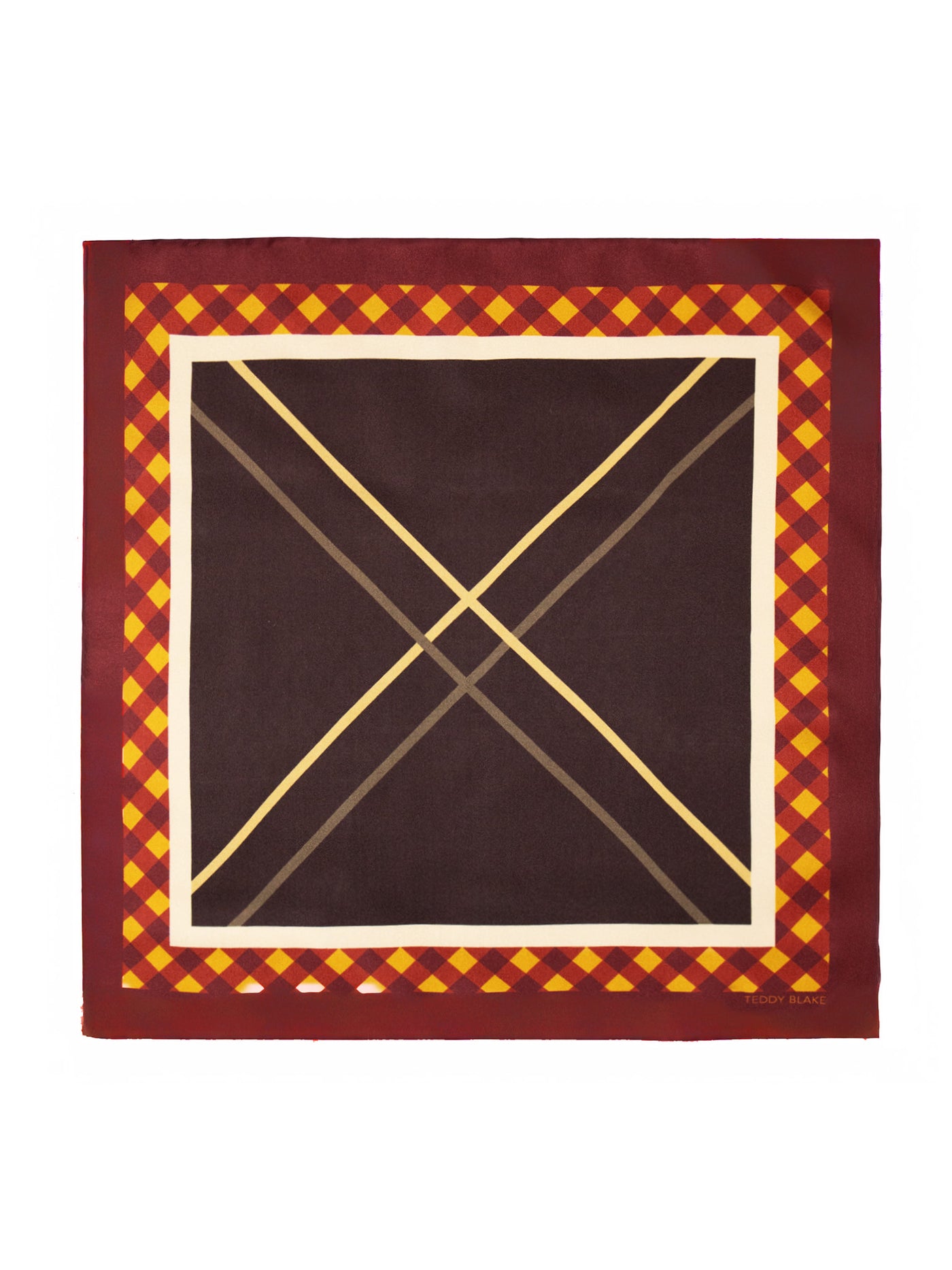 Square Silk Bag Tie - Dark Bordeaux