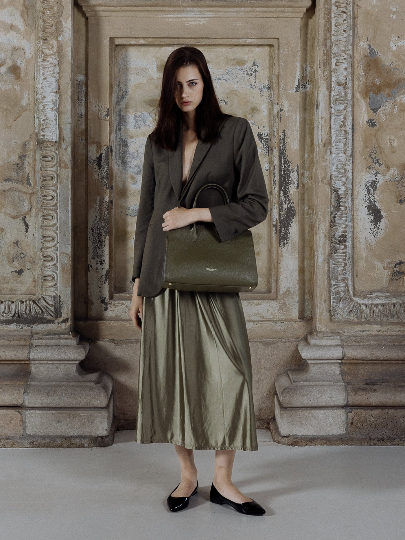 Claire Stampato 14" - Olive