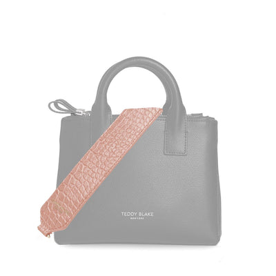 Croco Leather Wide Strap - Nude Pink
