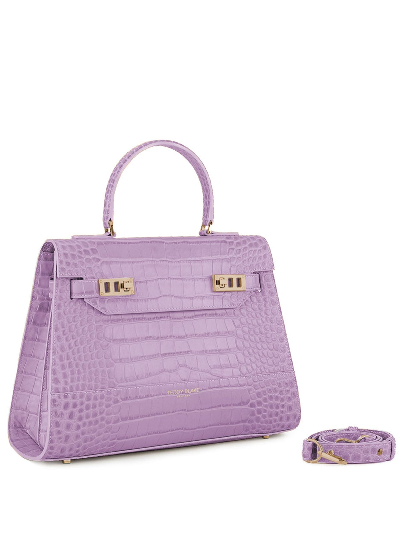 Kin Croc Style Scoop Shoulder Bag, Lilac
