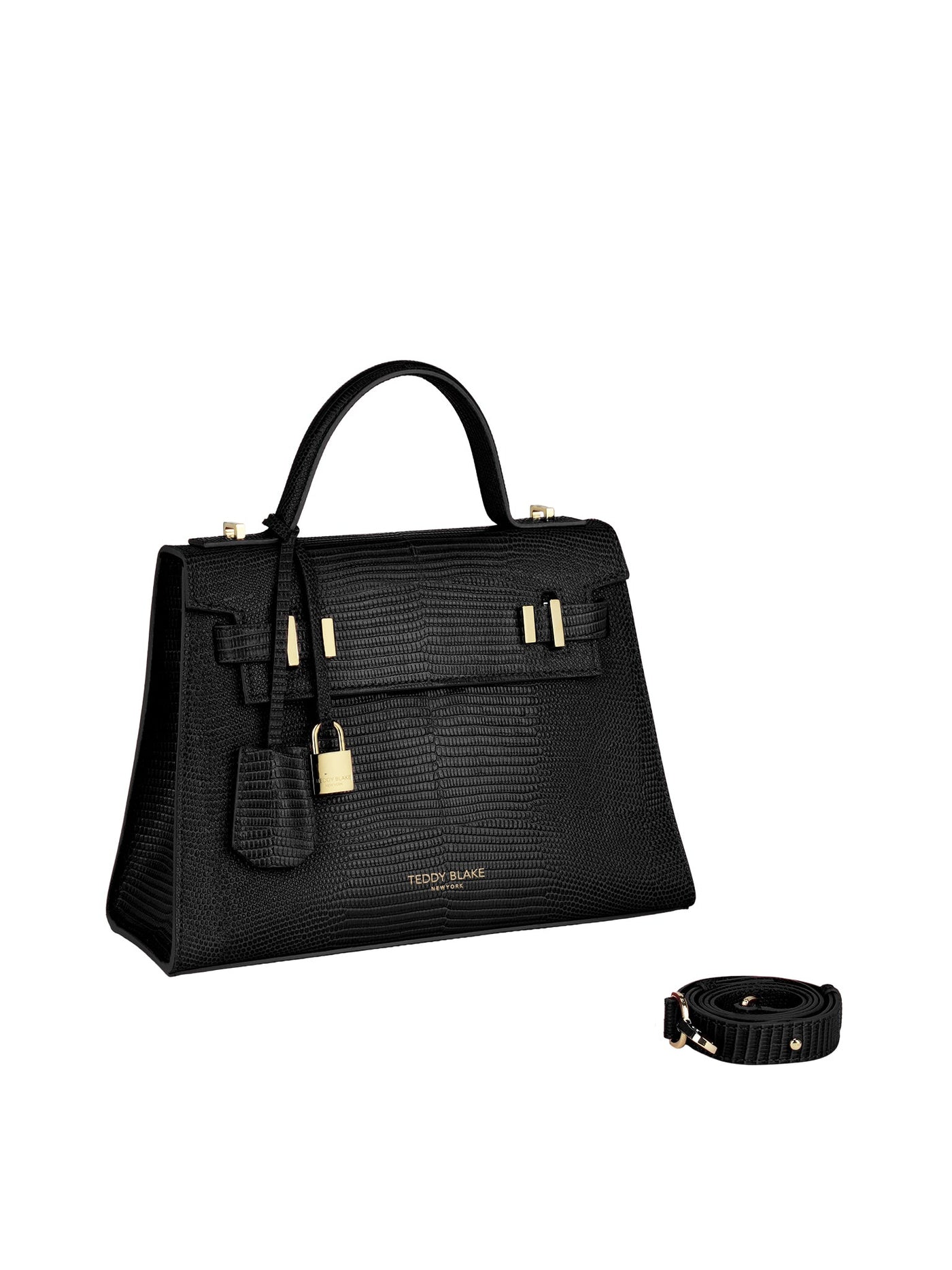 TEDDY BLAKE BLACK Leather Eva Vintage Gold 11” Retail $439 $281.00