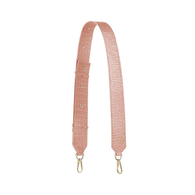 Croco Leather Wide Strap - Nude Pink