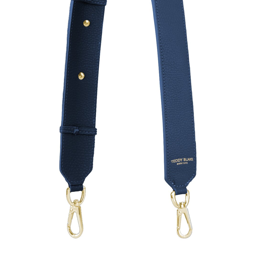 Stampato Leather Wide Strap - Blue Jeans