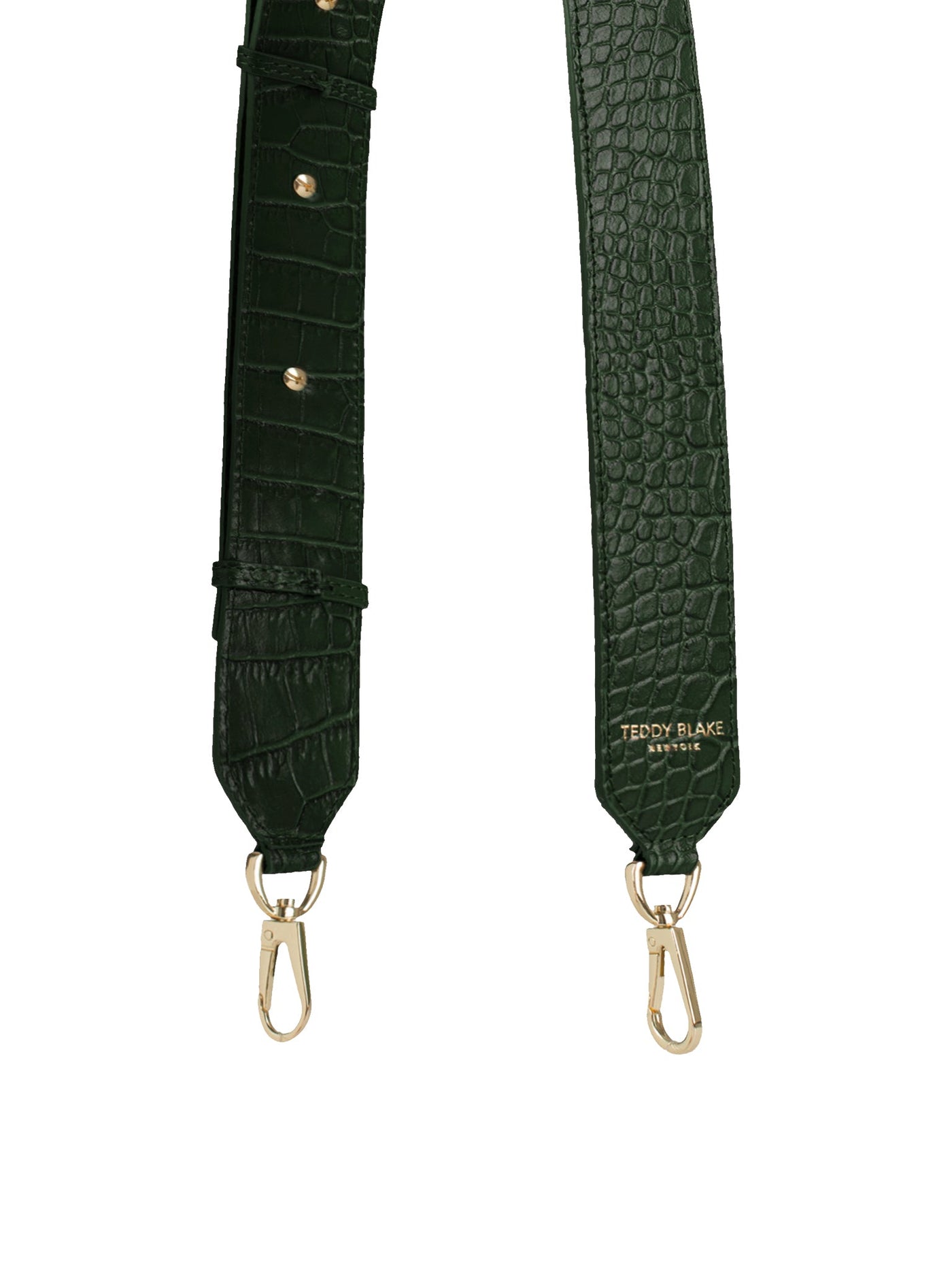 Croco Leather Wide Strap - Dark Green