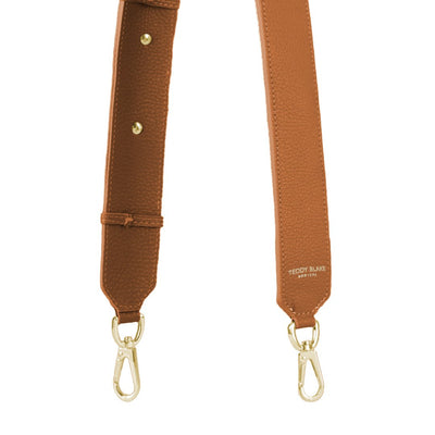 Stampato Leather Wide Strap - Camel Brown