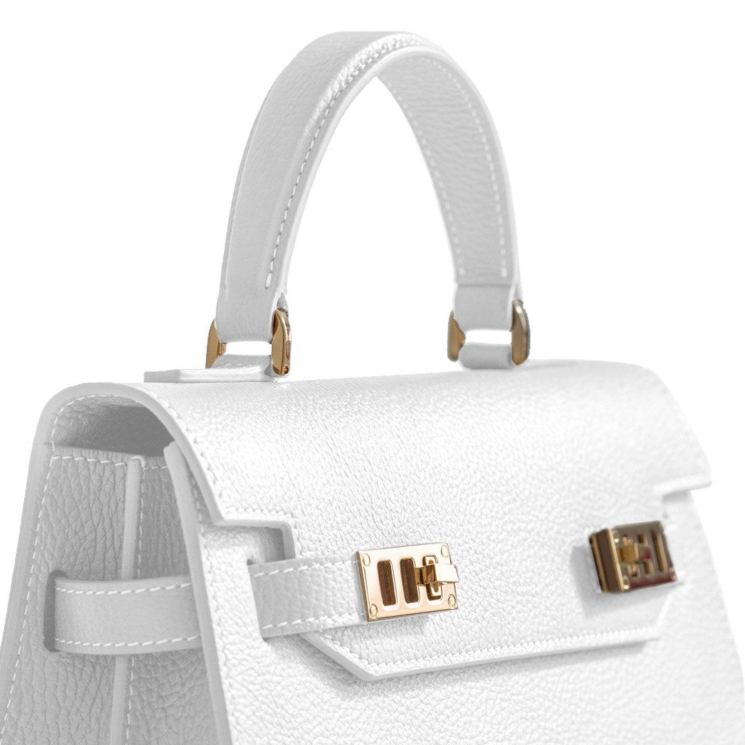Classic white handbag for all seasons - The Kim by Teddy Blake