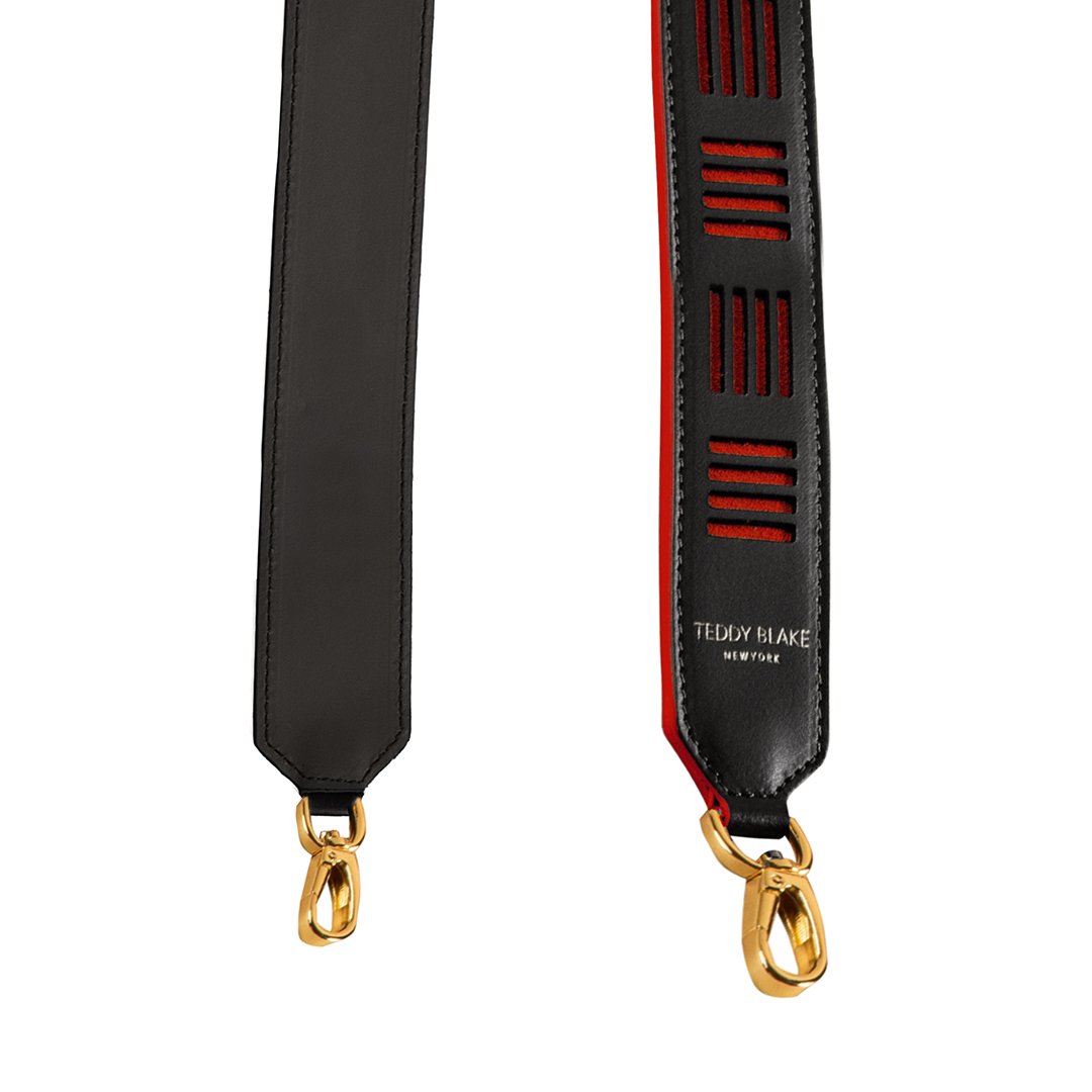 Duo Leather Strap Gold - Black&Red