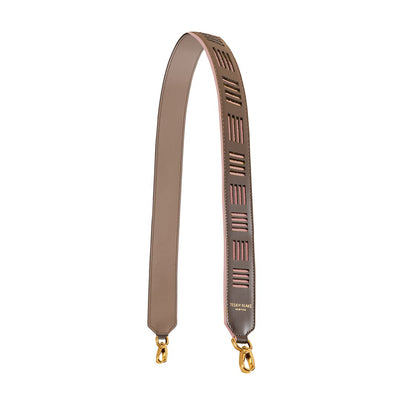 Duo Leather Strap Gold - Beige & Pink
