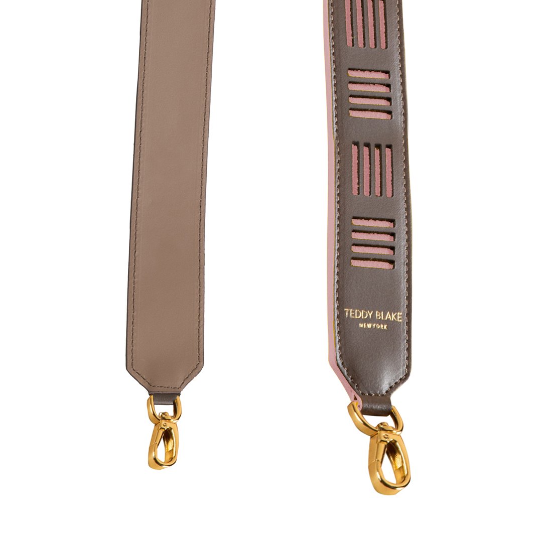 Duo Leather Strap Gold - Beige & Pink